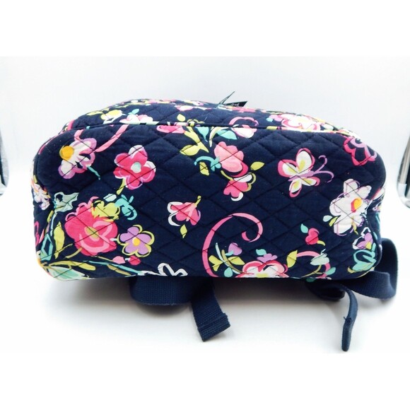 Vera Bradley Backpack Pretty Posies Navy Pink Multi Floral Quilted Laptop main image 12